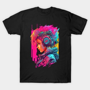 Neon Cyberpunk Hacker - V1.01 T-Shirt